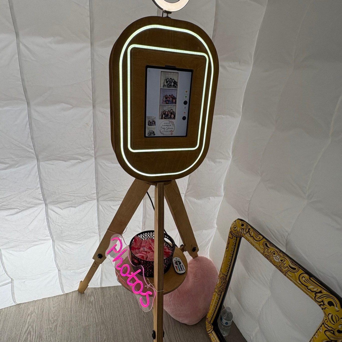 Vintage Pod Photobooth Our Vintage Pod photo booth with optional inflatable enclosure, perfect for parties and events
